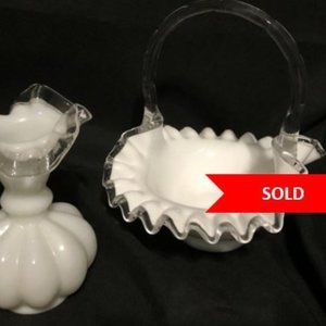 SOLD Pair Fenton Silver Crest small pitcher/basket